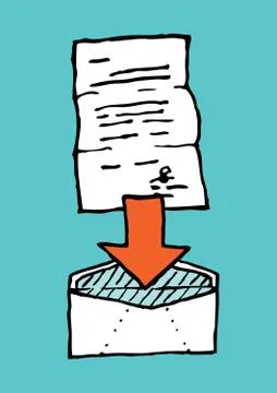 Letter in envelope / attach Stock Illustration