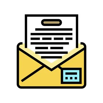 Letter envelope color icon vector illustration 库存插图