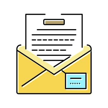 Letter envelope color icon vector illustration Stock Illustration
