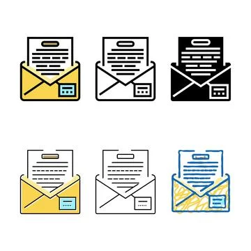 Letter envelope color multipack icon vector Stock Illustration