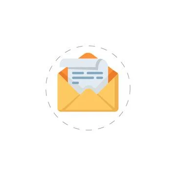 Letter envelope colorful flat vector icon. mail icon Stock Illustration