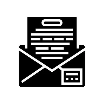 Letter envelope glyph icon vector illustration Stock Illustration
