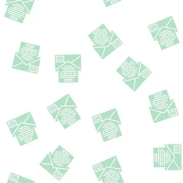 Letter envelope glyph seamless pattern 스톡 일러스트