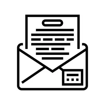 Letter envelope line icon vector illustration 스톡 일러스트