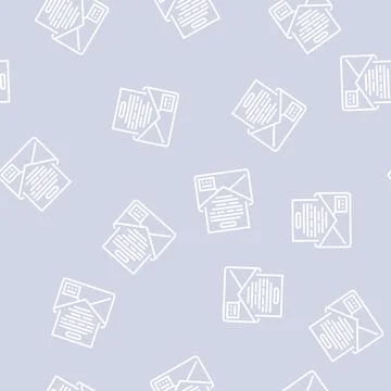 Letter envelope line seamless pattern イラスト素材