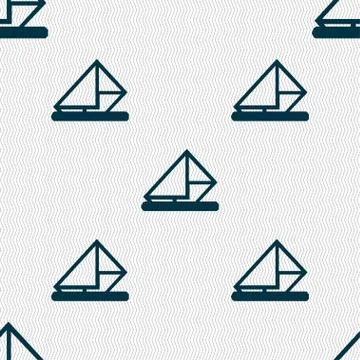 Letter, envelope, mail icon sign. Seamless pattern with geometric texture. Ve Stock Illustration