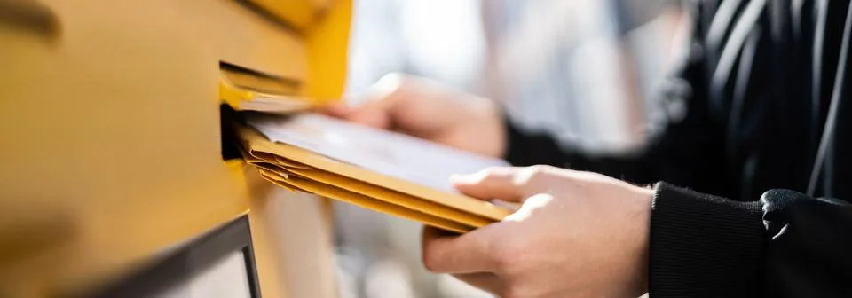 Letter In Envelope Or Document In Mailbox Stock Photos