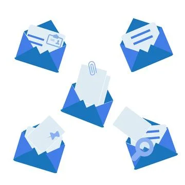 Letter envelope with paper document vector illustration Stock Illustration