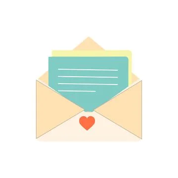 Letter envelope with paper document vector illustration Stock Illustration