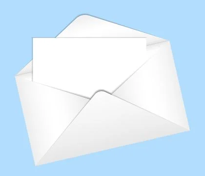 Letter in an envelope with place for text or your design. Classic white mail Stock Illustration
