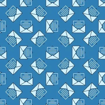 Letter in Envelope vector colored seamless pattern イラスト素材