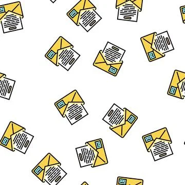 Letter envelope vector seamless pattern 스톡 일러스트
