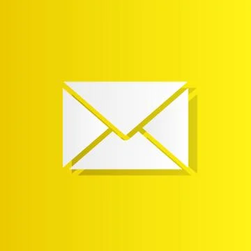 Letter envelope white icon with shadow Stock Illustration