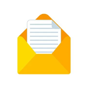 Letter in an envelope on a white isolated background. Vector illustration Stock Illustration