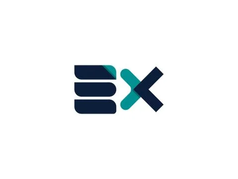 Letter EX logo icon. abstract alphabet sign design. Stock Illustration