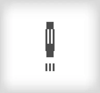 Letter exclamation mark linear modern logo. The letter is in line strip form. Stock Illustration