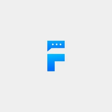Letter F Chat Logo Template Vector Design Stock Illustration