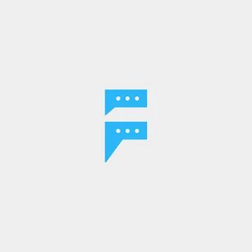 Letter F Chat Logo Template Vector Design Stock Illustration