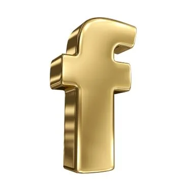 Letter f from gold solid alphabet 스톡 일러스트