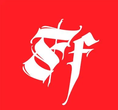 Letter F, in the Gothic style. Vector. Alphabet. Calligraphy and lettering. M Stock Illustration