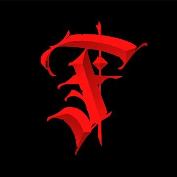 Letter F, in the Gothic style. Vector. Alphabet. Calligraphy and lettering. M Stock Illustration