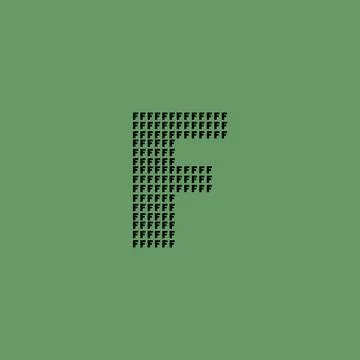 Letter F logo with pixel pattern Stock Illustration