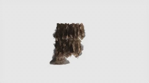 Letter F is made from sand breaks and fall creating dust Stock Footage 289727405