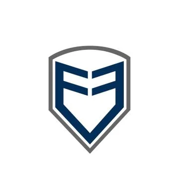 Letter F Shield logo abstract tech style logo, created shield with letter F l Stock Illustration