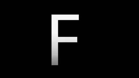 Letter F with slice effect typography. Black solid and green screen backgro.. Stock Footage 312400574