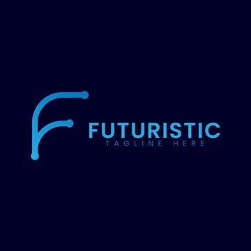 Letter f tech logo Stock Illustration