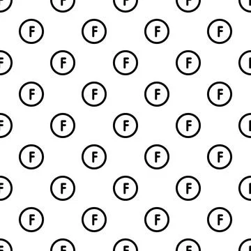 Letter f typography seamless pattern black outline Stock Illustration