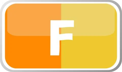 Letter F in the web button. web icon logo design template elements Stock Illustration