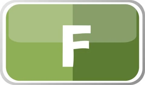 Letter F in the web button. web icon logo design template elements Stock Illustration