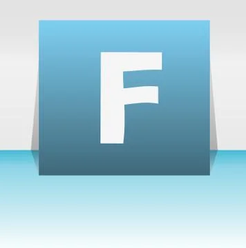 Letter F in the web button. web icon logo design template elements Stock Illustration