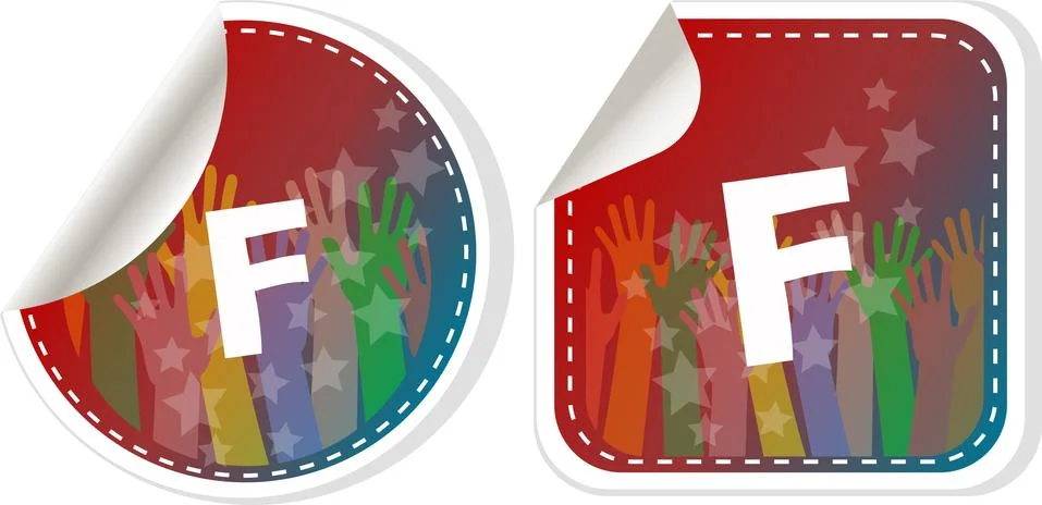 Letter F in the web button. web icon logo design template elements Stockillustratie