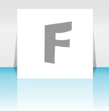 Letter F in the web button. web icon logo design template elements 스톡 일러스트