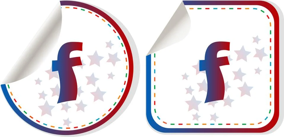 Letter F in the web button. web icon logo design template elements Stock Illustration