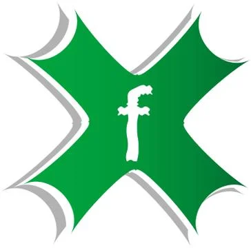 Letter F in the web button. web icon logo design template elements Stock Illustration