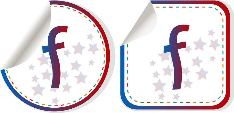 Letter F in the web button. web icon logo design template elements Stock Illustration