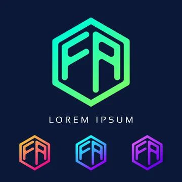 Letter FA logo of Polygon Shape. Unique and modern FA Alphabet Icon Monogram Illustrazione stock