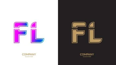 Letter FL logo design vector template. Stock Illustration