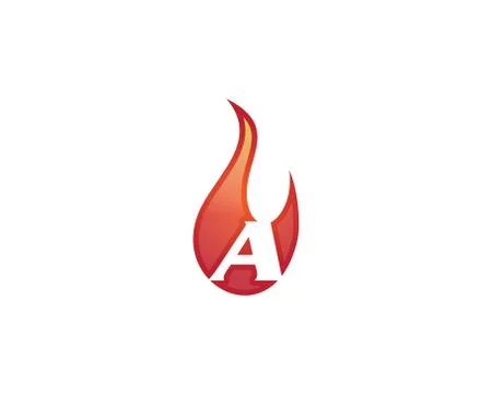 A letter flame logo Stock Illustration