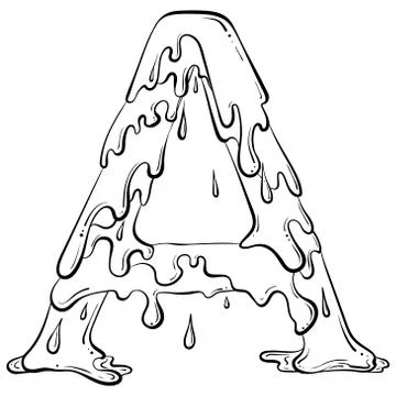 Letter A with flow drops Illustrazione stock