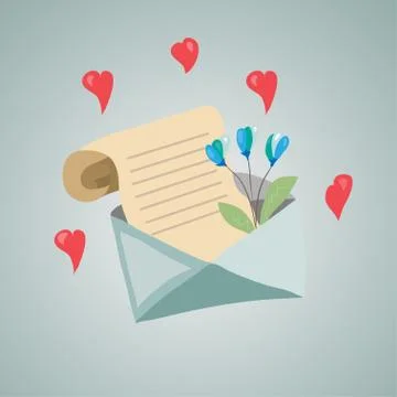 Letter with a flower Stock Illustration
