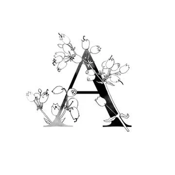 Letter with flowers Stock Illustration
