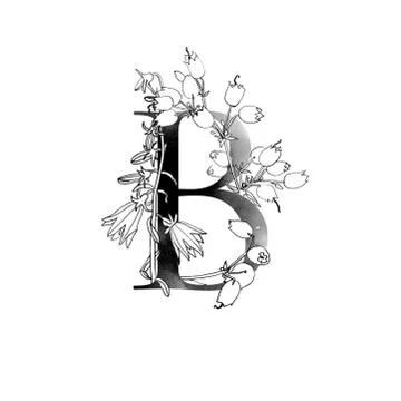 Letter with flowers Stock Illustration