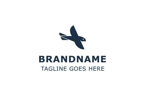 Letter A Flying Bird Logo, symbolizing freedom, agility, and forward movement Stock Illustration