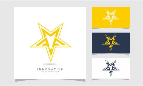 Letter FMF star vector logo design, Graphic designer studio Concept. Stock Illustration