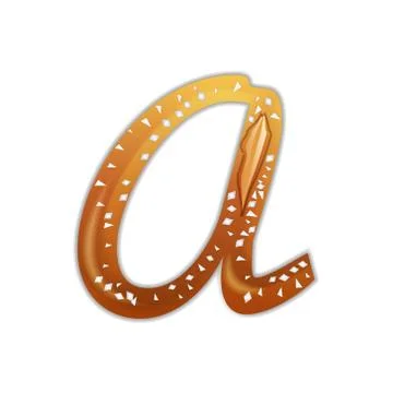 Letter a in the form of a pretzel Stock Illustration