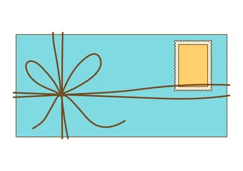 Letter in formal envelope. Romantic message with decor. Stock Illustration